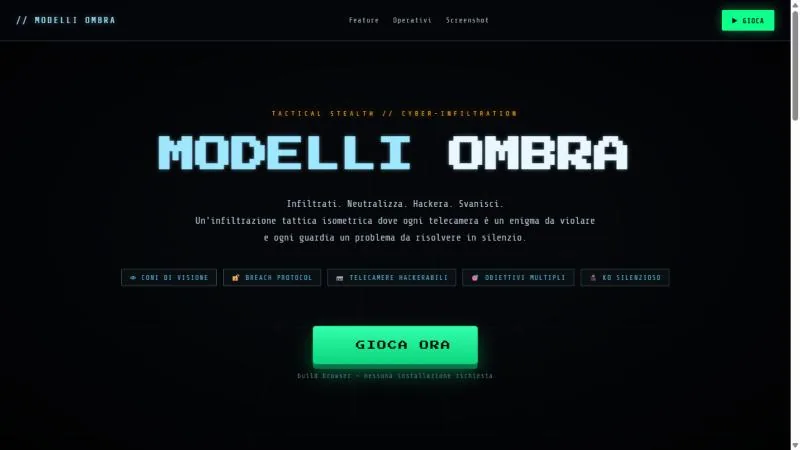 Modelli Ombra — la pagina di presentazione della demo